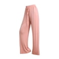 thumbnail image 4 of Diufon Straight Pants for Women Elastic High Waist Drawstring Pants Cotton Solid Color Lounge Wide Leg Pants, 4 of 5