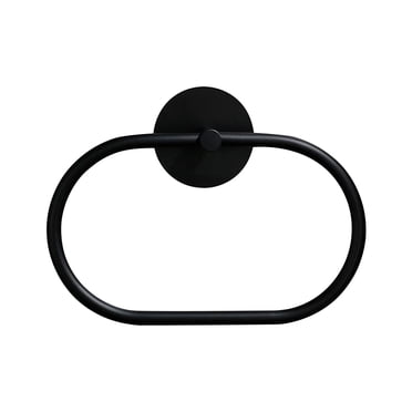 TopLLC Anneau à Serviette Ovale en Acier Inoxydable Sans Perçage Noir Porte-Serviettes de Salle de Bain Anneau Suspendu
