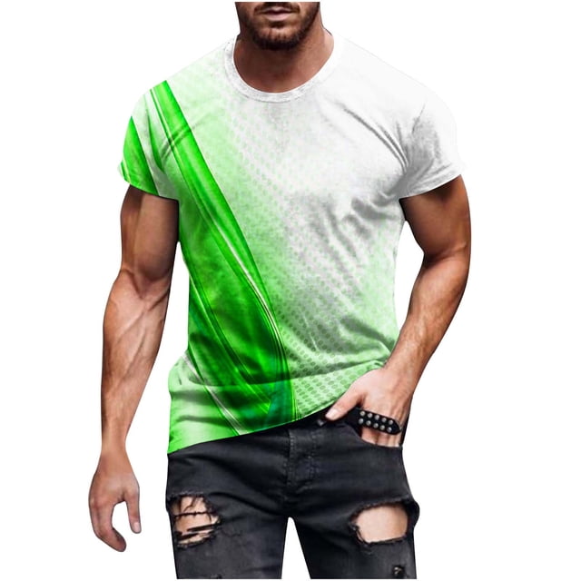 lcziwo T-Shirts 3D pour Hommes à Manches Courtes, T-Shirt Graphique pour Hommes Muscle Col Rond T-Shirt d'Été Athlétique de Course Hauts Garçons Ados Haut de Jogging Extérieur