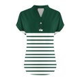 thumbnail image 3 of fatyb Womens Printed V Neck Tops Short Sleeve Button V Neck Tshirts Lightweight Summer Beach Blouses, 3 of 5