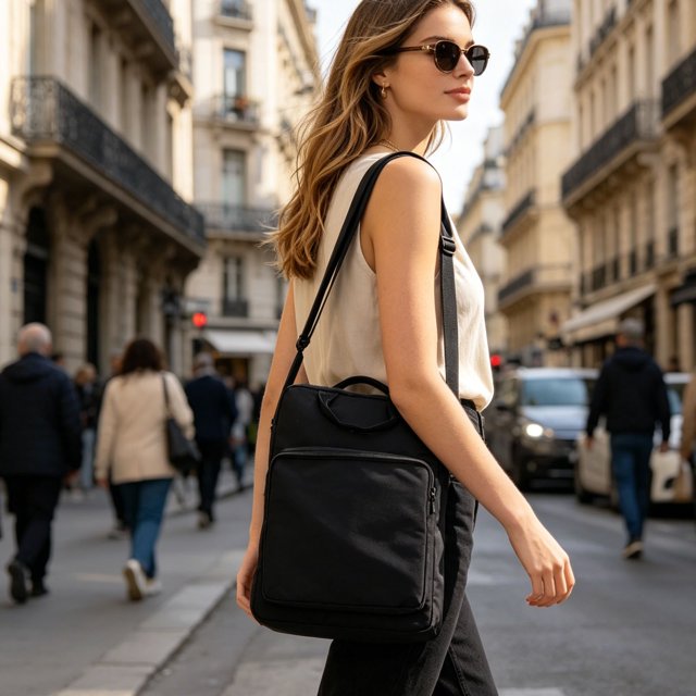 Nylon Tablet Tote Bag for Women Commute Shoulder Bag Crossbody | Large Capacity Handheld Organizer for School Office | Padded Tablet Compartment Protects Devices