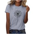 thumbnail image 2 of Liquidation d'Économies d'Été Iumwxz Tunique Coupe Classique T-Shirt d'Été Décontracté Hauts pour Femmes T-Shirt Graphique Floral Hauts T-Shirt à Manches Courtes Col Rond Hauts pour Dames Offres Hebdomadaires Date, 2 of 4