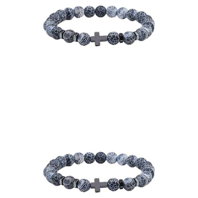 VONKY Gifts Unisex Bracelets With Exquisite Beads For Meaningful Presents Wide weathering 2Set