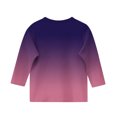 thumbnail image 4 of 2025 Filles T-Shirts Décontractés Manches 3/4 Col Rond Tops d'Été T-Shirts Unis Blouses d'Automne Pulls Tops Violet, 4 of 6