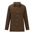 thumbnail image 4 of Timegard Womens Shirts Lapel Neck Long Sleeve Button up Side Split Work Casual Loose Blouse with Pocket, 4 of 5