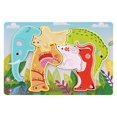 thumbnail image 3 of HILABEE Wooden Animal Puzzles Early Educational Animal Recognition Shape Matching Puzzle Elephant, 3 of 9