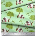 thumbnail image 3 of Soimoi Poly Georgette Fabric Tree & Dog Kids Print Sewing Fabric Yard 52 Inch Wide, 3 of 3