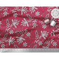 thumbnail image 3 of Soimoi Modal Satin Fabric Leaves & Floral Block Fabric Prints by Yard 42 Inch Wide, 3 of 3