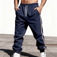 thumbnail image 1 of Ceisia Men Solid Color Loose Casual Pants Elastic Waist Drawstring Sports Gift Work Trousers, 1 of 9