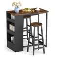 thumbnail image 1 of Costway 3 Pieces Bar Table Set Industrial Counter Height Dining Table Set with Storage, 1 of 10