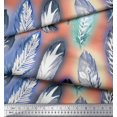thumbnail image 3 of Soimoi Poly Georgette Fabric Leaves & Feather Decor Fabric Printed Yard 52 Inch Wide, 3 of 3