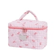 thumbnail image 2 of Large Makeup Travel Bag with Bow Design, Toiletry Organizer with Separate Brush Compartment, Water-Resistant Cosmetic Case for Shampoo and Full-Size Products, 2 of 9