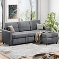 thumbnail image 1 of Walsunny Canapé Sectionnel Convertible Réversible de 73,6 Pouces, Canapé-Lit Sectionnel en L 3 Places avec Méridienne Réversible pour Petit Espace, Gris Foncé, 1 of 9