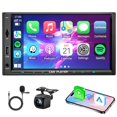 thumbnail image 1 of Stéréo de Voiture Double Din de 7 Pouces avec Apple Carplay Sans Fil et Radio Android Auto Navi, Unité de Tête avec Écran Tactile, Récepteur Bluetooth AM/FM/lien Miroir/B, 1 of 9