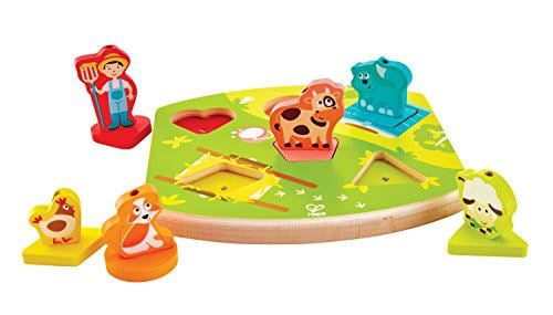 Hape Wooden Farmyard Sound Puzzle Game (10 Piece) - E1614