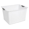 thumbnail image 3 of Sterilite Grand Panier de Rangement en Plastique Ultra Emboîtable, Blanc (Lot de 12), 3 of 11