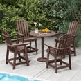thumbnail image 2 of Costway 4 PCS Tall Bar Stool HDPE Patio Chair with Armrest Footrest Home Indoor Outdoor Brown, 2 of 8