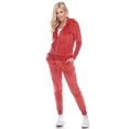 thumbnail image 1 of White Mark Women's 2 Piece Velour Tracksuit Set, 1 of 6
