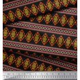 thumbnail image 2 of Soimoi Black Cotton Voile Fabric Aztec Geometric Print Sewing Fabric Yard 42 Inch Wide, 2 of 3