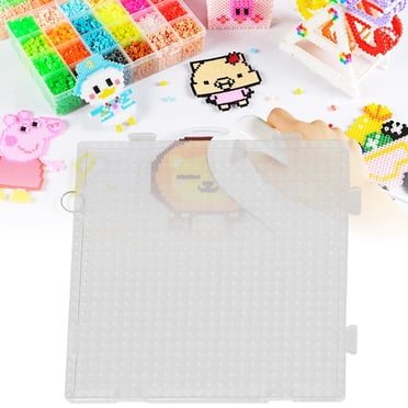 Perles à Fusion DIY, Gabarit de Panneau Perforé Géométrique Transparent Perles Perler Jouets pour Enfants Design Épuré