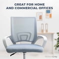 thumbnail image 3 of MotionGrey - MC1 Ergonomic Office Chair - Comfy Airy Back Support with Adjustable Height - White Desk Computer Chairs Perfect for Home Gaming and Offices, 3 of 8