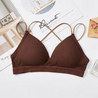 VONKY Triangular cup gathered, chest wrapped, strapless, threaded, no steel ring, sexy back, suspender bra