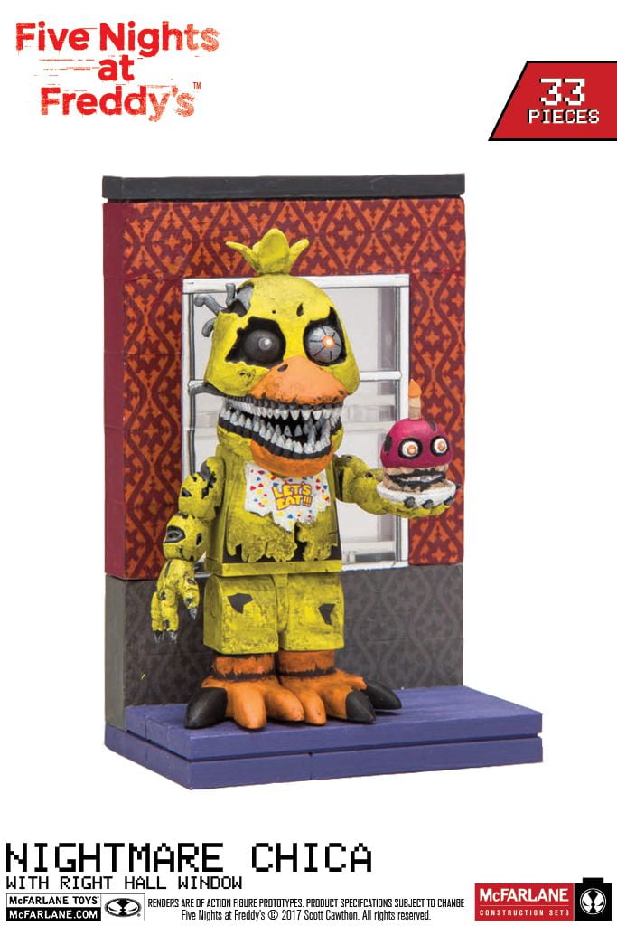 Five Nights at Freddy's Nightmare Chica avec la fenêtre de droite du corridor