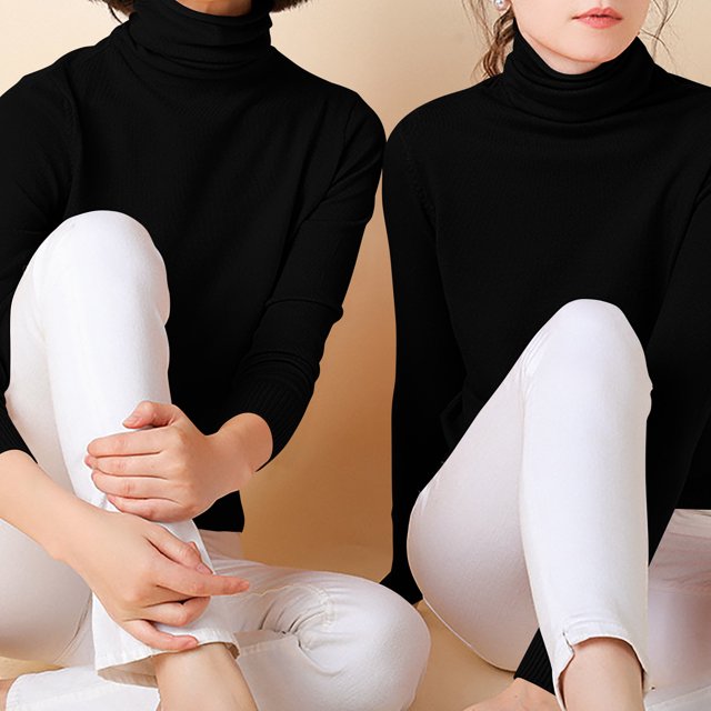 DPTALR Blouse pour Femmes à Col en R, Manches Longues, Coupe Ample, Couleur Unie