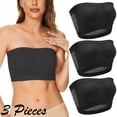 thumbnail image 3 of 3 Pieces Womens Non Padded Bandeau Sprots Bra Strapless Convertible Bralettes Basic Layer Top Bra, 3 of 5