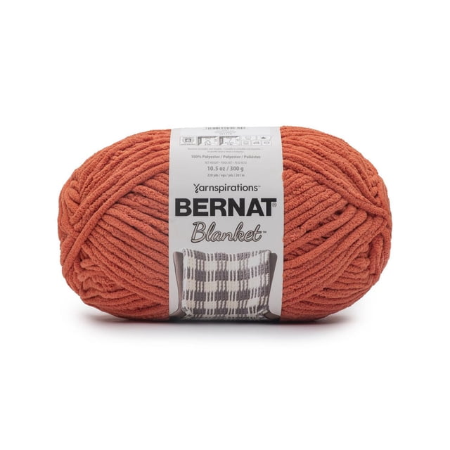 Bernat® Blanket™ #6 Super Bulky Polyester Yarn, Orange Leaf 10.5oz/300g, 220 Yards
