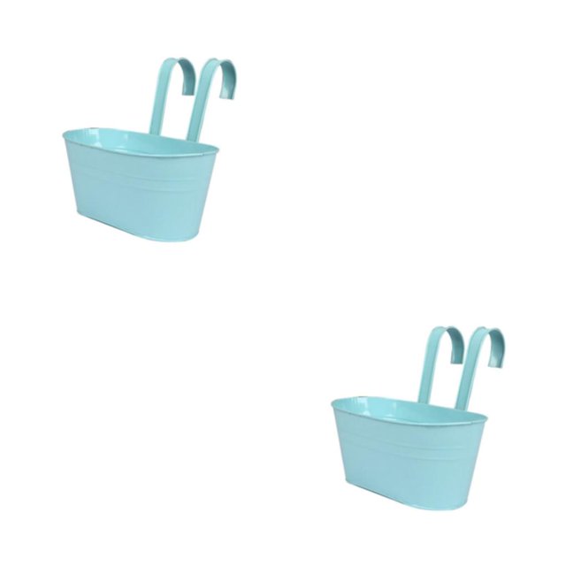 Goriertaly Practical And Durable Detachable For Balcony Planters Railing Hanging Multipurpose Fence Planters Light blue 2Set