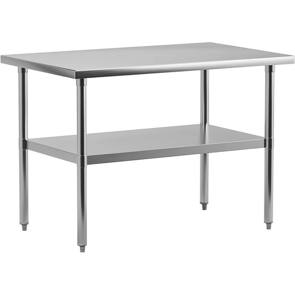 48x30 Stainless Steel Work Table - NSF Certified, Strong Load Capacity, Durable Kitchen Prep Table, Suitable for Home, Restaurant, Hotel, and Outdoor Use