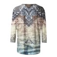 thumbnail image 5 of Pompotops T-shirt Imprimé pour Femmes, Manches 3/4 Mi-Longues, Col Rond, Décontracté, Liquidation, 5 of 5