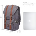 thumbnail image 2 of KAUKKO School Travel backpack for university flexible with laptop for 15",22L(Canvas Grey2pc), 2 of 5
