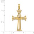 thumbnail image 2 of Pendentif Croix Claddagh en Or Jaune 14 K, 2 of 2