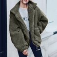thumbnail image 2 of Ladies Loose Plush Long Sleeve Zipper Pullover Pocket Color Sweater Coat, 2 of 6