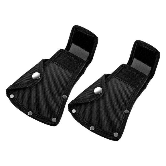 WHEANG 2Pcs Hatchet Head Holster Axe Head Cover Black Axe Hatchet Protective Case Double Snap Hatchet Protector Axe Cover for Outdoor Hiking Outdoors Work One Size Black