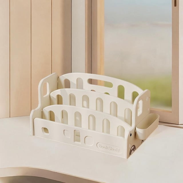 Elodie Kids Book Rack Sturdy for Quick Book Access Kids Bookshelf for Gifts Bedroom White