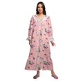thumbnail image 1 of Moomaya Printed Nightdress For Ladies Cotton Ruffled Border Nursing Nightwear, 1 of 5