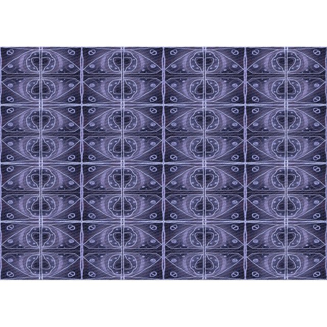 Ahgly Tapis Rectangulaire Lavable en Machine Intérieur Transitionnel Violet Pervenche, 5 Pieds x 7 Pieds