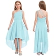 thumbnail image 3 of Oyolan Robe de Demoiselle d'Honneur Junior pour Fille, Perles, une Épaule, Ligne A, Mariage, Concours, Fête, Robe de Bal, Bleu Pâle, 8, 3 of 7