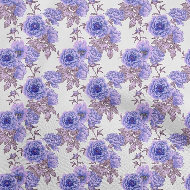 oneOone Polyester Spandex White Fabric Florals Sewing Craft Projects Fabric Prints By Yard 56 Inch Wide