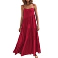 thumbnail image 1 of XZNGL Robe d'Été Décontractée Ample pour Femmes à Bretelles, Longue Maxi de Plage, Robes d'Été pour Femmes, 1 of 9