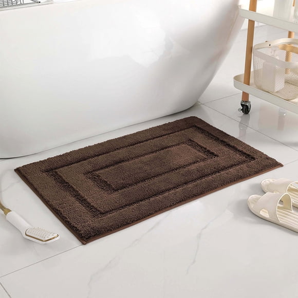 Miogawg Rectangular Lattice Flocking Floor Mat Bathroom Absorbent Bathroom Floor Mat Entrance Door Living Room NonSlip Carpet