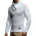 thumbnail image 3 of Qertyioot Chandail à Rabais pour Hommes Chandail à Col Châle pour Hommes Décontracté Ajusté à Boutons Tricot Texturé, 3 of 5