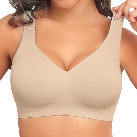 PoseFree Soutien-gorge en Gelée pour Femmes, Sans Coutures, Sans Armatures, Doux, Confortable, Couvrance Totale, Soutien, Nude 3TG