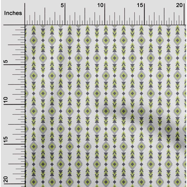 oneOone Polyester Lycra Fabric Diamond & Triangle Geometric Print Fabric By Yard 56 Inch Wide