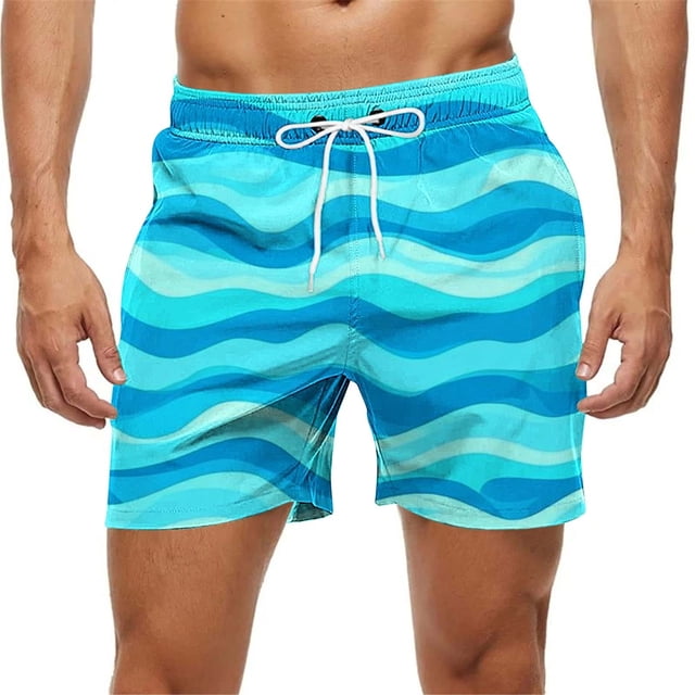 Kakii Men's Swim Trunks Hawaiian Bathing Mesh Lining Suit Swimsuits Beach Shorts with Pockets