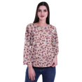 thumbnail image 1 of Moomaya Haut à Manches Longues Imprimé avec Patte de Boutonnage, Col Rond, Tunique d'Été Décontractée pour Femme, 1 of 5