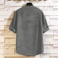 thumbnail image 3 of Weiqiqre T-Shirt Décontracté pour Hommes à Manches Courtes, Couleur Unie, Col Ras du Cou à Boutons, Mode Automne, Hauts Style de Rue pour l'Été, 3 of 4